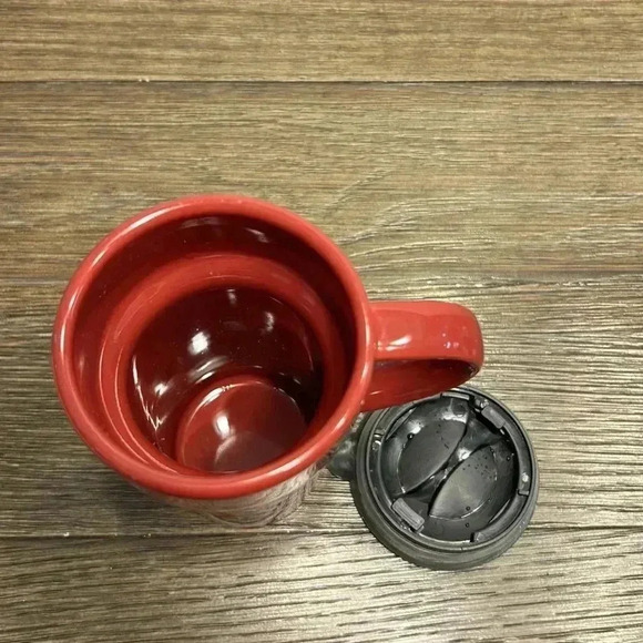 The Disney store Mickey Mouse Travel ceramic Tumbler Mug 12oz with lid & handle - Picture 3 of 5